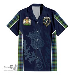 ScotsTee Shop Scottish Watson Ancient Clan Scottish Crest and Scottish Thistle Sport Tartan Women Casual Shirt - Classic