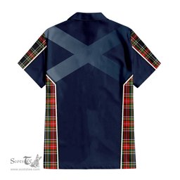 ScotsTee Shop Scottish Stewart Black Clan Scottish Crest and Scottish Thistle Sport Tartan Women Casual Shirt - Classic