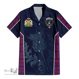 ScotsTee Shop Scottish Montgomery Modern Clan Scottish Crest and Scottish Thistle Sport Tartan Women Casual Shirt - Classic