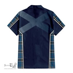 ScotsTee Shop Scottish Thomson Dress Blue Clan Scottish Crest and Scottish Thistle Sport Tartan Women Casual Shirt - Classic