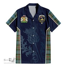 ScotsTee Shop Scottish Paisley Clan Scottish Crest and Scottish Thistle Sport Tartan Women Casual Shirt - Classic