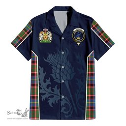 ScotsTee Shop Scottish Stirling Bannockburn Clan Scottish Crest and Scottish Thistle Sport Tartan Women Casual Shirt - Classic