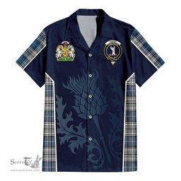 ScotsTee Shop Scottish Napier Modern Clan Scottish Crest and Scottish Thistle Sport Tartan Women Casual Shirt - Classic