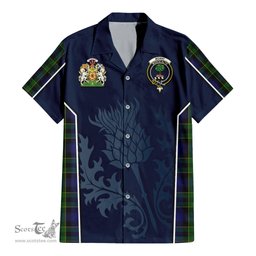 ScotsTee Shop Scottish Mowat Clan Scottish Crest and Scottish Thistle Sport Tartan Women Casual Shirt - Classic