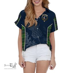 ScotsTee Shop Scottish McKellar Clan Scottish Crest and Scottish Thistle Sport Tartan Women Casual Shirt - Classic