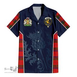 ScotsTee Shop Scottish Nicolson Modern Clan Scottish Crest and Scottish Thistle Sport Tartan Women Casual Shirt - Classic