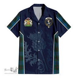 ScotsTee Shop Scottish Murray of Elibank Clan Scottish Crest and Scottish Thistle Sport Tartan Women Casual Shirt - Classic