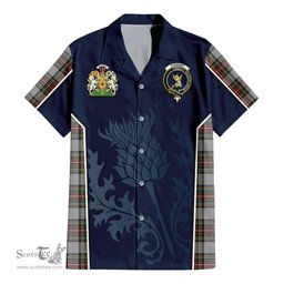 ScotsTee Shop Scottish Stewart Dress Clan Scottish Crest and Scottish Thistle Sport Tartan Women Casual Shirt - Classic