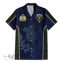 ScotsTee Shop Scottish Sinclair Hunting Clan Scottish Crest and Scottish Thistle Sport Tartan Women Casual Shirt - Classic