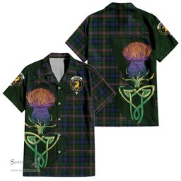 ScotsTee Shop Scottish Allison Clan Tartan Crest with Thistle and Scotland Map Tartan Women Casual Shirt - Classic