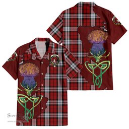 ScotsTee Shop Scottish Brodie Dress Clan Tartan Crest with Thistle and Scotland Map Tartan Women Casual Shirt - Classic