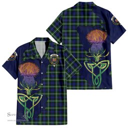 ScotsTee Shop Scottish Baillie Modern Clan Tartan Crest with Thistle and Scotland Map Tartan Women Casual Shirt - Classic