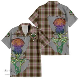 ScotsTee Shop Scottish Anderson Dress Clan Tartan Crest with Thistle and Scotland Map Tartan Women Casual Shirt - Classic