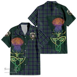 ScotsTee Shop Scottish Allardice Clan Tartan Crest with Thistle and Scotland Map Tartan Women Casual Shirt - Classic