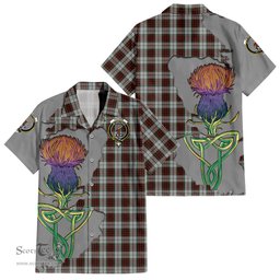 ScotsTee Shop Scottish Fraser Dress Clan Tartan Crest with Thistle and Scotland Map Tartan Women Casual Shirt - Classic