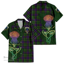 ScotsTee Shop Scottish Forsyth Modern Clan Tartan Crest with Thistle and Scotland Map Tartan Women Casual Shirt - Classic