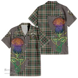 ScotsTee Shop Scottish Craig Ancient Clan Tartan Crest with Thistle and Scotland Map Tartan Women Casual Shirt - Classic