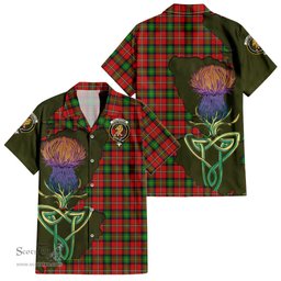 ScotsTee Shop Scottish Fullerton Clan Tartan Crest with Thistle and Scotland Map Tartan Women Casual Shirt - Classic
