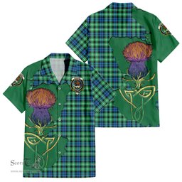 ScotsTee Shop Scottish Graham of Montrose Ancient Clan Tartan Crest with Thistle and Scotland Map Tartan Women Casual Shirt - Classic