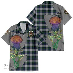 ScotsTee Shop Scottish Graham Dress Clan Tartan Crest with Thistle and Scotland Map Tartan Women Casual Shirt - Classic