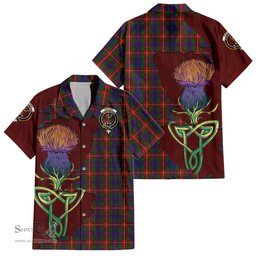 ScotsTee Shop Scottish Fraser of Lovat Clan Tartan Crest with Thistle and Scotland Map Tartan Women Casual Shirt - Classic