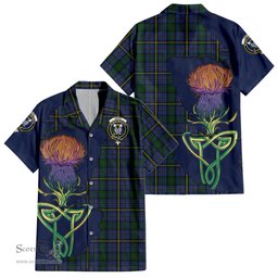 ScotsTee Shop Scottish Hope Clan Originaux Clan Tartan Crest with Thistle and Scotland Map Tartan Women Casual Shirt - Classic