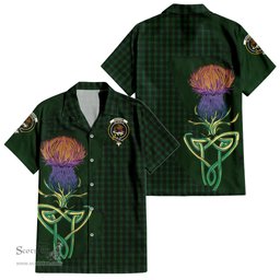 ScotsTee Shop Scottish Graham Clan Tartan Crest with Thistle and Scotland Map Tartan Women Casual Shirt - Classic