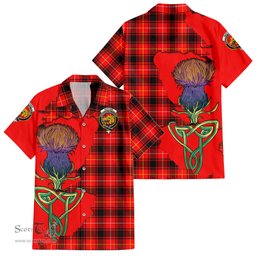 ScotsTee Shop Scottish MacIver Modern Clan Tartan Crest with Thistle and Scotland Map Tartan Women Casual Shirt - Classic