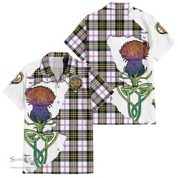 ScotsTee Shop Scottish MacPherson Dress Modern Clan Tartan Crest with Thistle and Scotland Map Tartan Women Casual Shirt - Classic