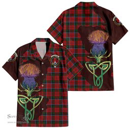 ScotsTee Shop Scottish MacNaughton Clan Tartan Crest with Thistle and Scotland Map Tartan Women Casual Shirt - Classic