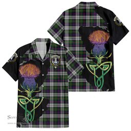 ScotsTee Shop Scottish MacCallum Dress Clan Tartan Crest with Thistle and Scotland Map Tartan Women Casual Shirt - Classic
