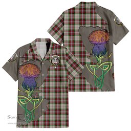 ScotsTee Shop Scottish MacLean Dress Clan Tartan Crest with Thistle and Scotland Map Tartan Women Casual Shirt - Classic