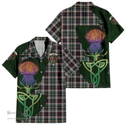 ScotsTee Shop Scottish Innes Dress Clan Tartan Crest with Thistle and Scotland Map Tartan Women Casual Shirt - Classic