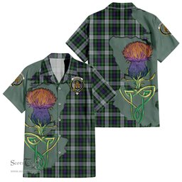 ScotsTee Shop Scottish MacKenzie Dress Clan Tartan Crest with Thistle and Scotland Map Tartan Women Casual Shirt - Classic