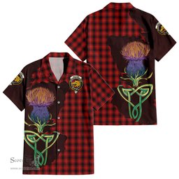 ScotsTee Shop Scottish MacIver Clan Tartan Crest with Thistle and Scotland Map Tartan Women Casual Shirt - Classic