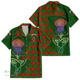 ScotsTee Shop Scottish Middleton Modern Clan Tartan Crest with Thistle and Scotland Map Tartan Women Casual Shirt - Classic