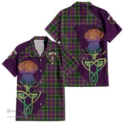 ScotsTee Shop Scottish Taylor Clan Tartan Crest with Thistle and Scotland Map Tartan Women Casual Shirt - Classic