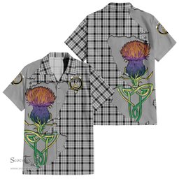 ScotsTee Shop Scottish Wallace Dress Clan Tartan Crest with Thistle and Scotland Map Tartan Women Casual Shirt - Classic
