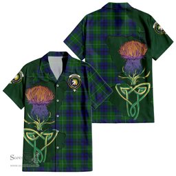 ScotsTee Shop Scottish Oliphant Clan Tartan Crest with Thistle and Scotland Map Tartan Women Casual Shirt - Classic
