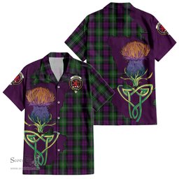 ScotsTee Shop Scottish Wilson Clan Tartan Crest with Thistle and Scotland Map Tartan Women Casual Shirt - Classic