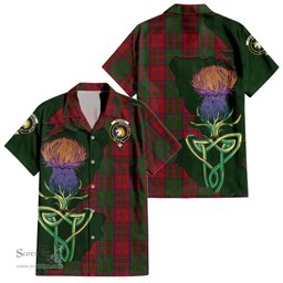 ScotsTee Shop Scottish Stewart of Appin Clan Tartan Crest with Thistle and Scotland Map Tartan Women Casual Shirt - Classic