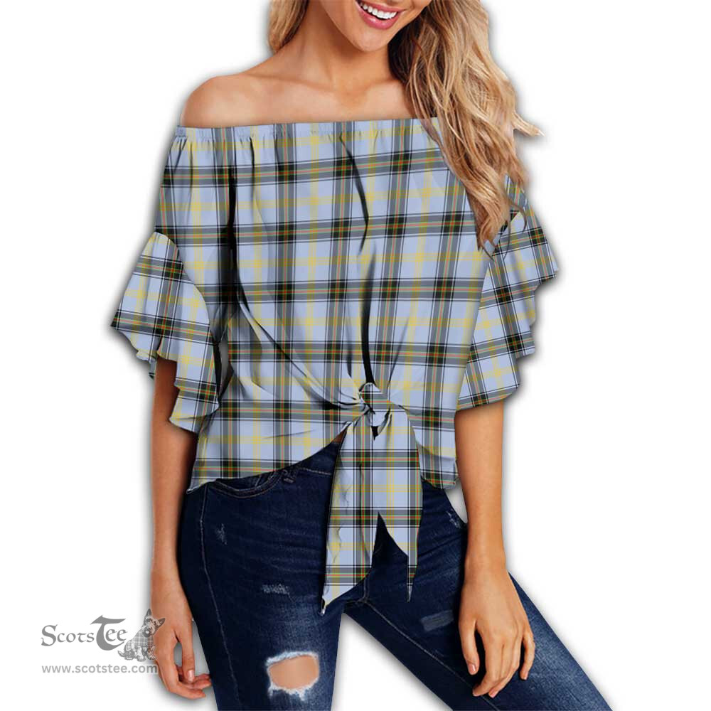 ScotsTee Shop Scottish Bell of the Borders Clan Tartan Womens Off Shoulder Waist Wrap Top