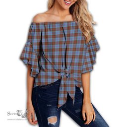 ScotsTee Shop Scottish Anderson Modern Clan Tartan Womens Off Shoulder Waist Wrap Top