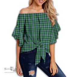 ScotsTee Shop Scottish Arbuthnot Ancient Clan Tartan Womens Off Shoulder Waist Wrap Top