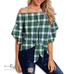 ScotsTee Shop Scottish Campbell Dress Clan Tartan Womens Off Shoulder Waist Wrap Top