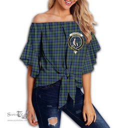 ScotsTee Shop Scottish Fletcher Ancient Clan Crest Tartan Womens Off Shoulder Waist Wrap Top