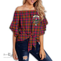 ScotsTee Shop Scottish Gow Modern Clan Crest Tartan Womens Off Shoulder Waist Wrap Top