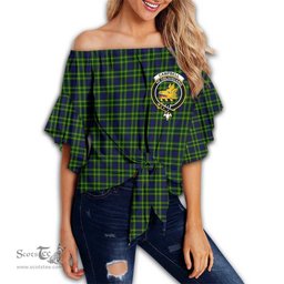 ScotsTee Shop Scottish Campbell of Breadalbane Modern Clan Crest Tartan Womens Off Shoulder Waist Wrap Top