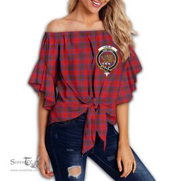 ScotsTee Shop Scottish Leslie Modern Clan Crest Tartan Womens Off Shoulder Waist Wrap Top