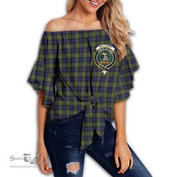 ScotsTee Shop Scottish MacLaren Modern Clan Crest Tartan Womens Off Shoulder Waist Wrap Top